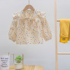 2020 Autumn Children's clothing new pattern girl Long sleeve colour Dot shirt Korean Edition Little Girl bow jacket