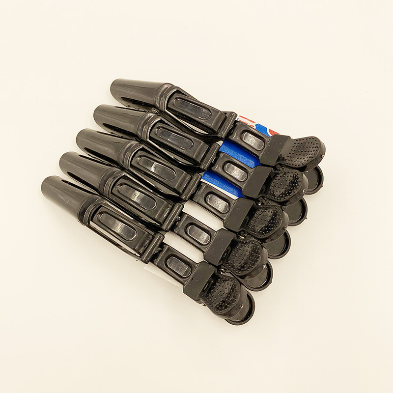 Pince crocodile noire en plastique de style coréen, outil spécial coiffeur pour coloration et permanente, pince bec de canard_voghion.com