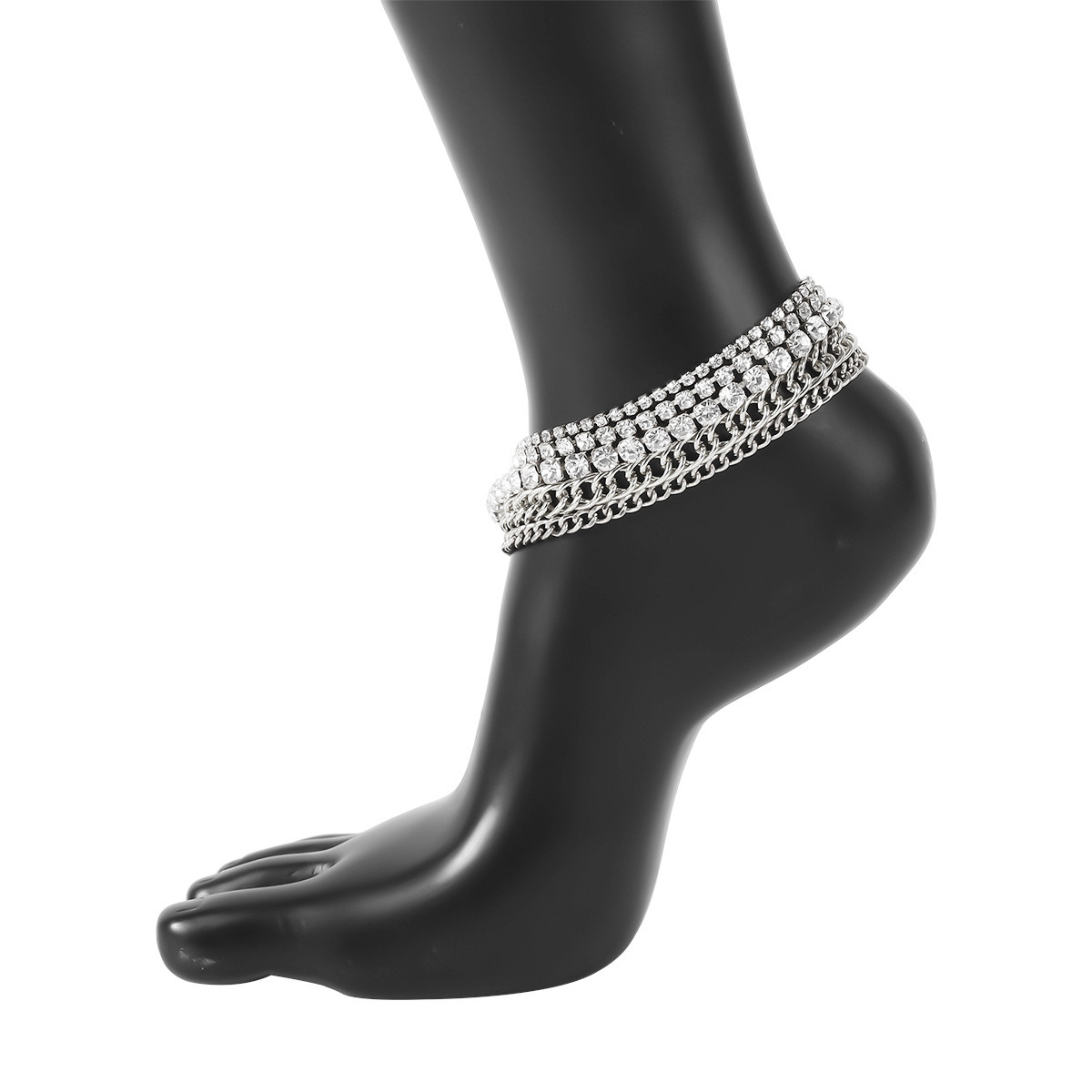 Fashion Wild Beach Geometric Mixed Multi-chain Rhinestone Micro-inlaid Women's Anklet display picture 8