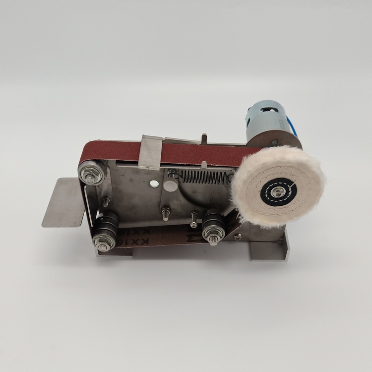 Small mini electric sasal tape machine polishing machine electrical grinding machine open blade grinding machine DIY desktop sand mill 3
