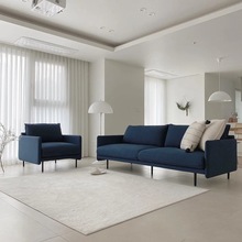 免洗科技布艺沙发 北欧ins风简约现代公寓客厅直排乳胶韩式沙发