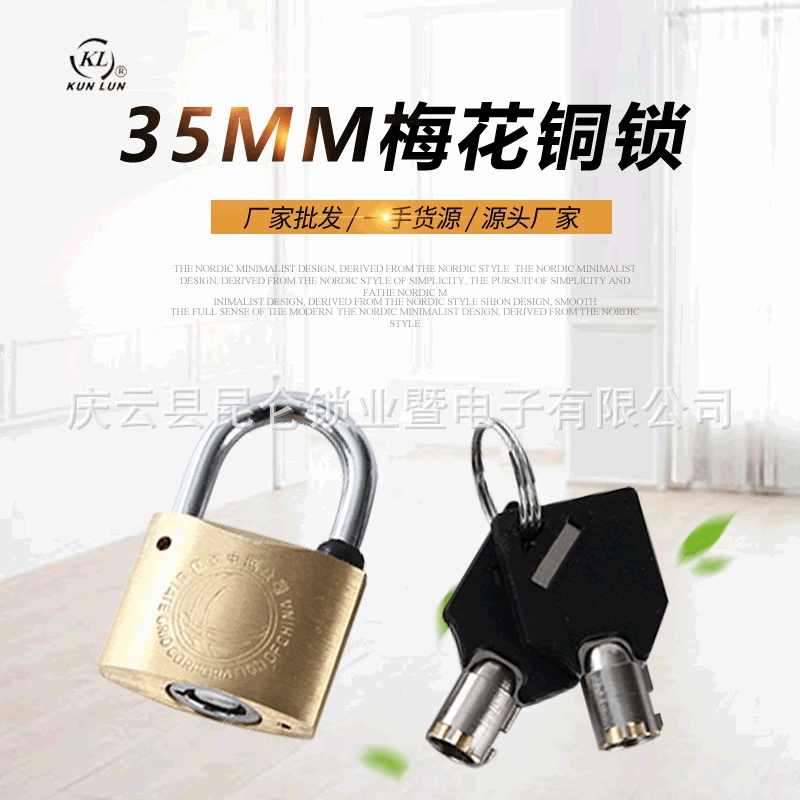 35 мм сливовый медный замок измеритель мощности замок открытый замок Kunlun Государственный замок сетки замок свойства универсальный замок с ключом