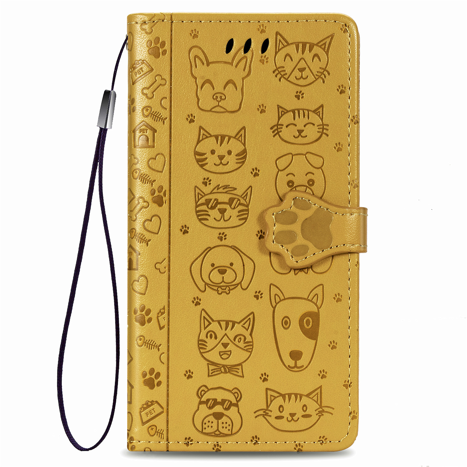 Embossed Leather Phone Case Wallet Card Holder For Iphone_voghion.com
