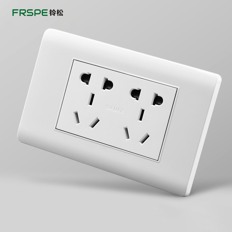 De una sola pieza de 10 agujeros de tipo 118 interruptor de pared socket decoración del hogar panel de interruptor de enchufe blanco de dos posiciones de 10 agujeros socket