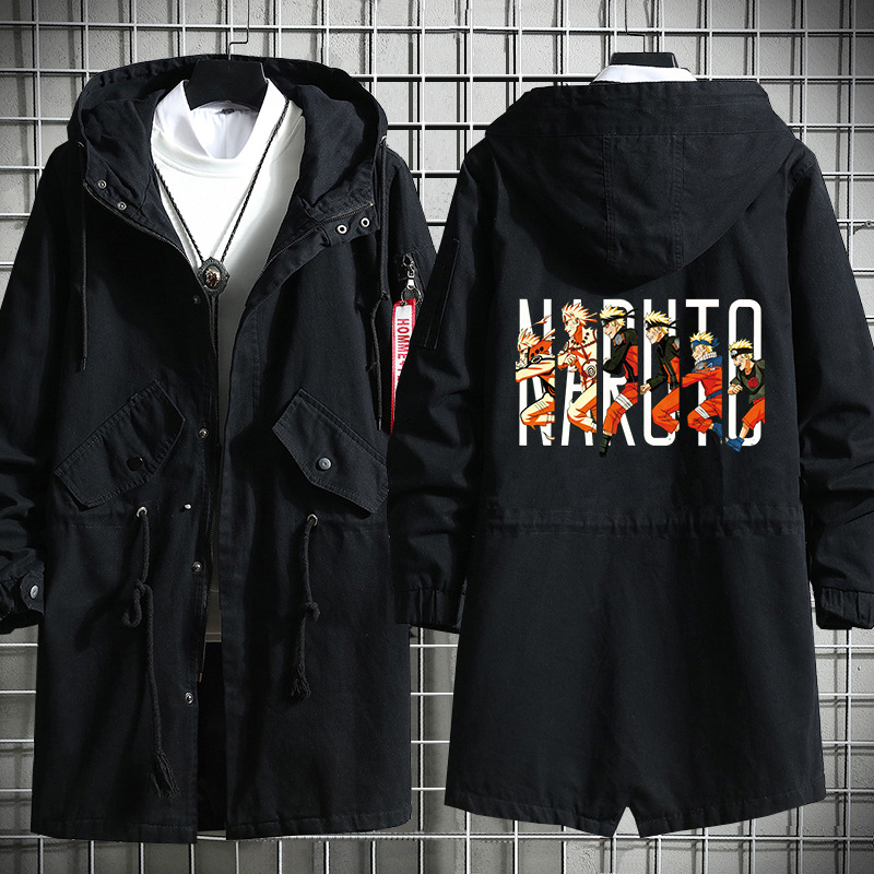 Naruto sasuke yuzhibo familia kakashi dibujos animados otoño e invierno grueso hombres y mujeres estudiante pareja gabardina image 30