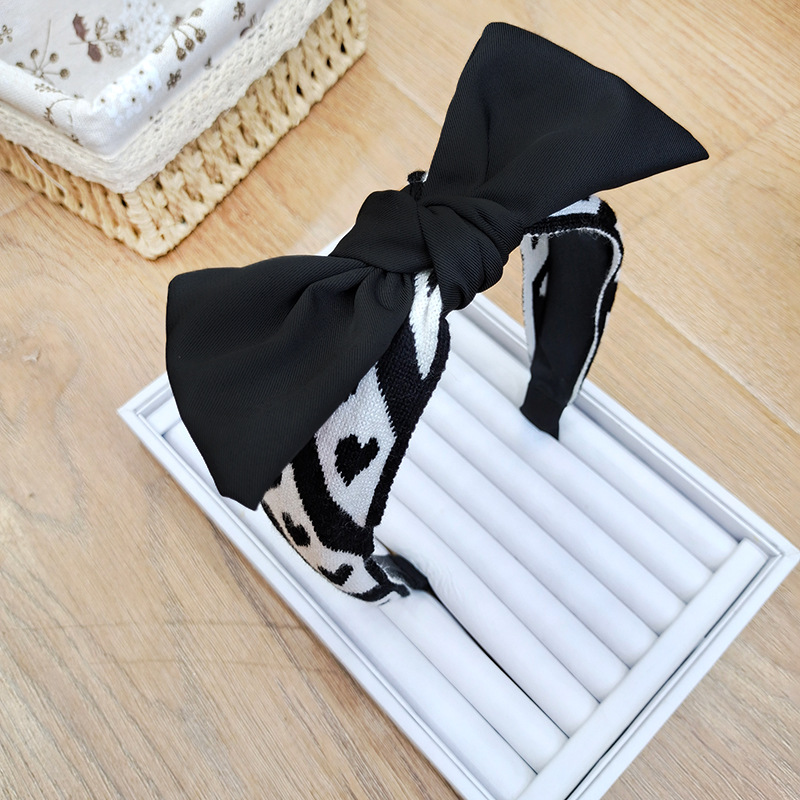 New Love Bow  Korean Wide-brimmed Rabbit Ears Headband display picture 3