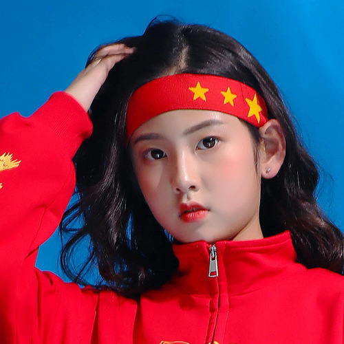 Korean version of children's running headband and wristband set, boys and girls' personalized street dance performances to lead the trend