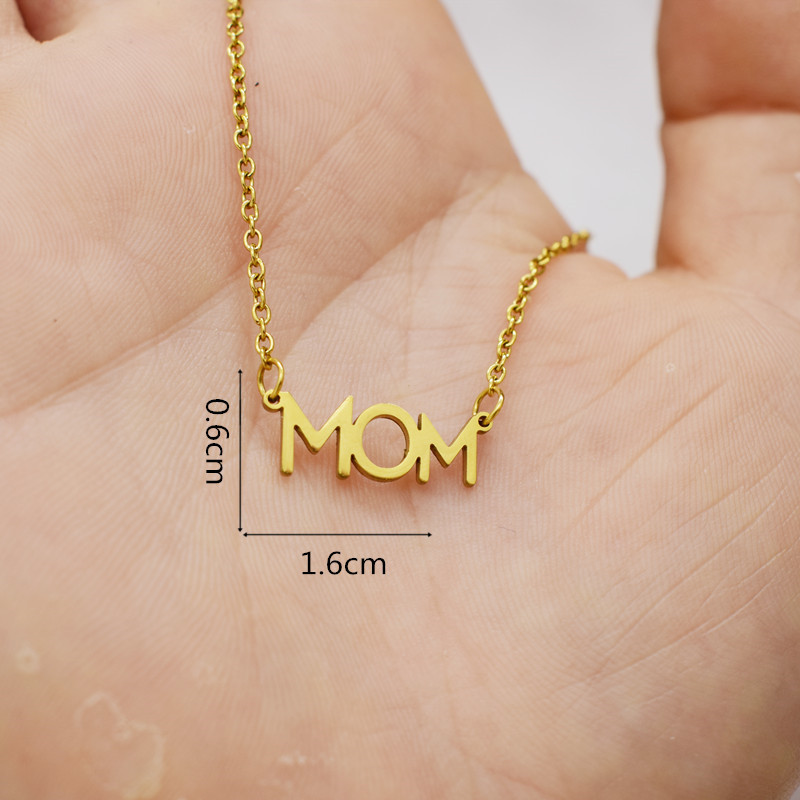 Mama Letter Stainless Steel Titanium Steel Plating Necklace display picture 1