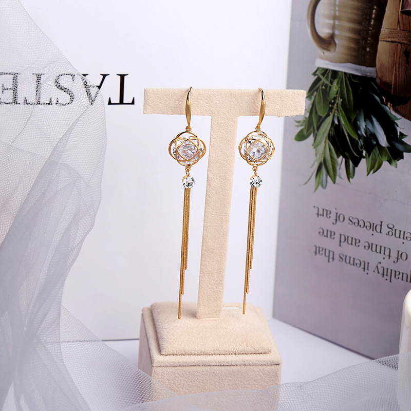 Simple  Long Rose Flower Tassel Earrings display picture 3