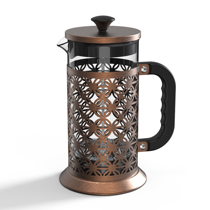 High borosilicate glass electroplated antique copper press pot old hand coffee pot 1000ml black camellia tea utensils High borosilicate glass electroplated antique copper press pot old hand coffee pot 1000ml black camellia tea utensils