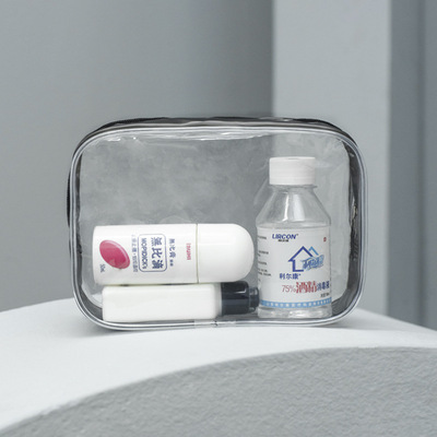 厂家现货批发pvc袋洗漱包 便捷塑料收纳袋透明大容量拉链袋化妆品|ms