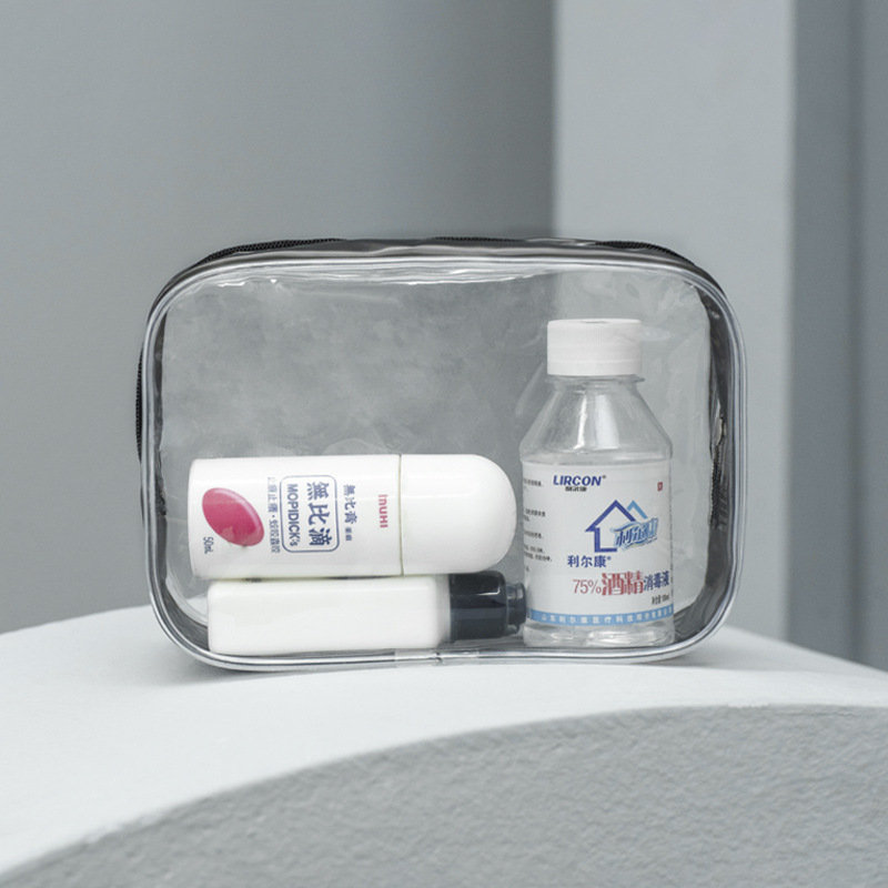 厂家现货批发pvc袋洗漱包 便捷塑料收纳袋透明大容量拉链袋化妆品|ms