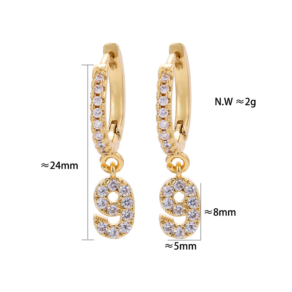 Korean Fashion Roman Numeral Zircon Long Tassel Earrings display picture 5