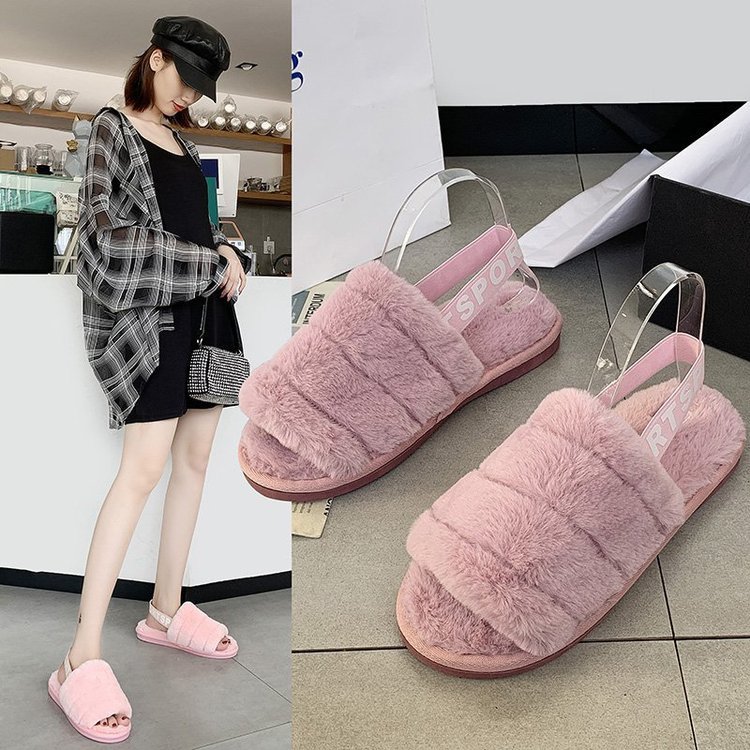 Candy-colored cotton slippers female Kor...