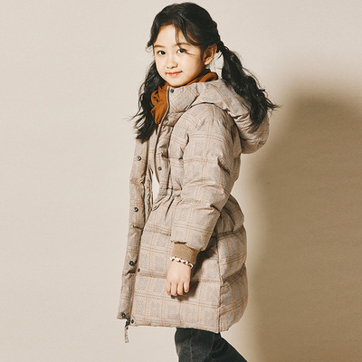 girl Down Jackets Mid length version CUHK children 2020 new pattern Western style winter Children's clothing coat 19283