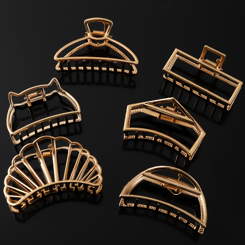 25g Weight Hair Claws Hair Accessories Type 1 Piece Quantity Daily Occasion Metal Material Simple Style Solid Color Metal Plating Hair Claws 1 Piece