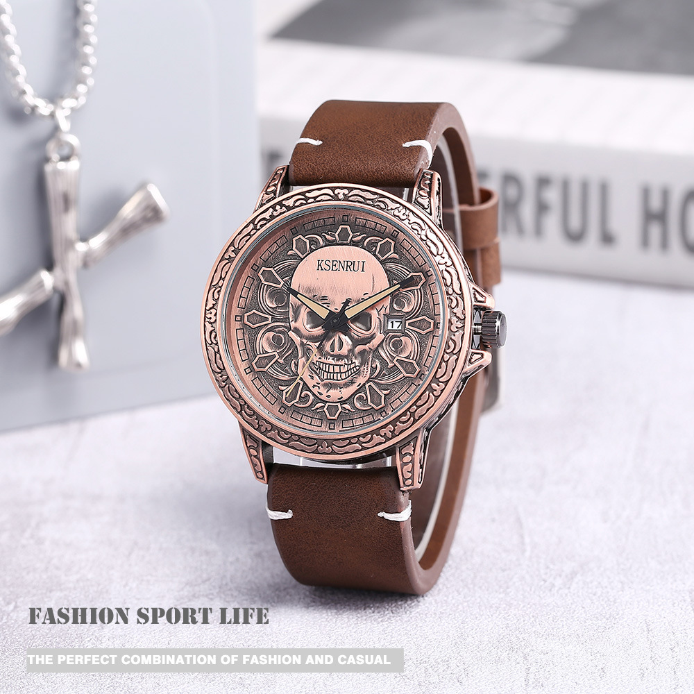 Casual Skull Buckle Quartz Men's Watches display picture 2