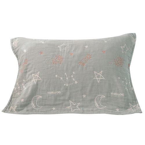 A pair of cotton pillow covers with high-end gauze simple Nordic style summer single non-slip non-falling pillow cover