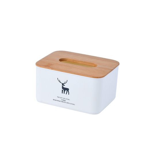 Home hotel bamboo cover tissue box living room coffee table creative napkin storage Nordic desktop simple tissue box