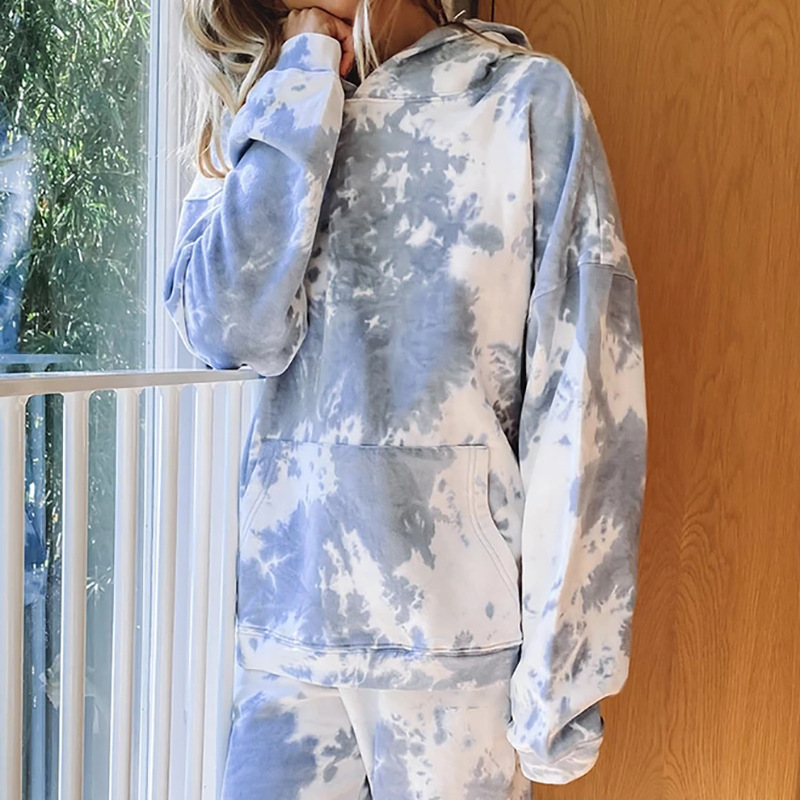 printing loose long-sleeved round neck sweatshirt set NSGE37880