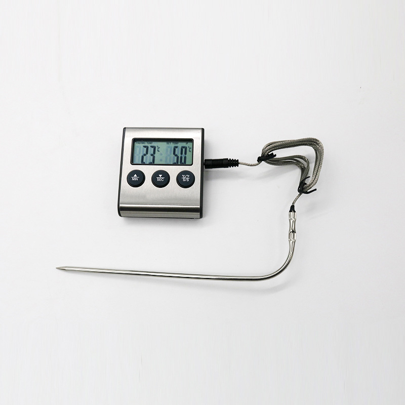 跨境热卖电子烧烤温度计 厨房食品烧烤叉 带探针BBQ厂家直销