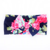 Children's headband for new born, hair accessory with bow, floral print