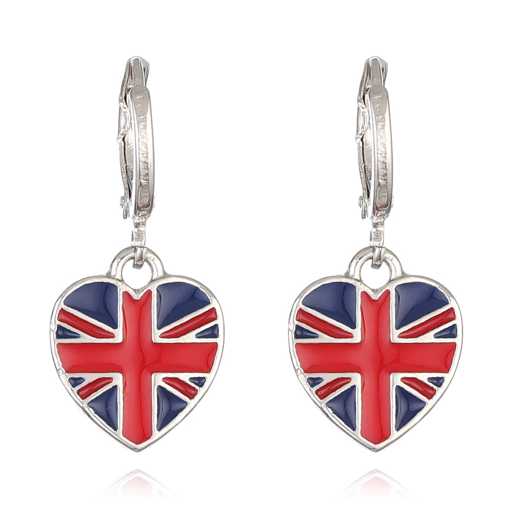 7g Weight Alloy Ear Needle Material Drop Earrings Classification 1 Pair Quantity Daily, Party Occasion Alloy Material National Flag Pattern Unisex Gender Enamel Design IG Style, Simple Style Style 1 Pair IG Style Simple Style National Flag Enamel Alloy Drop Earrings 10