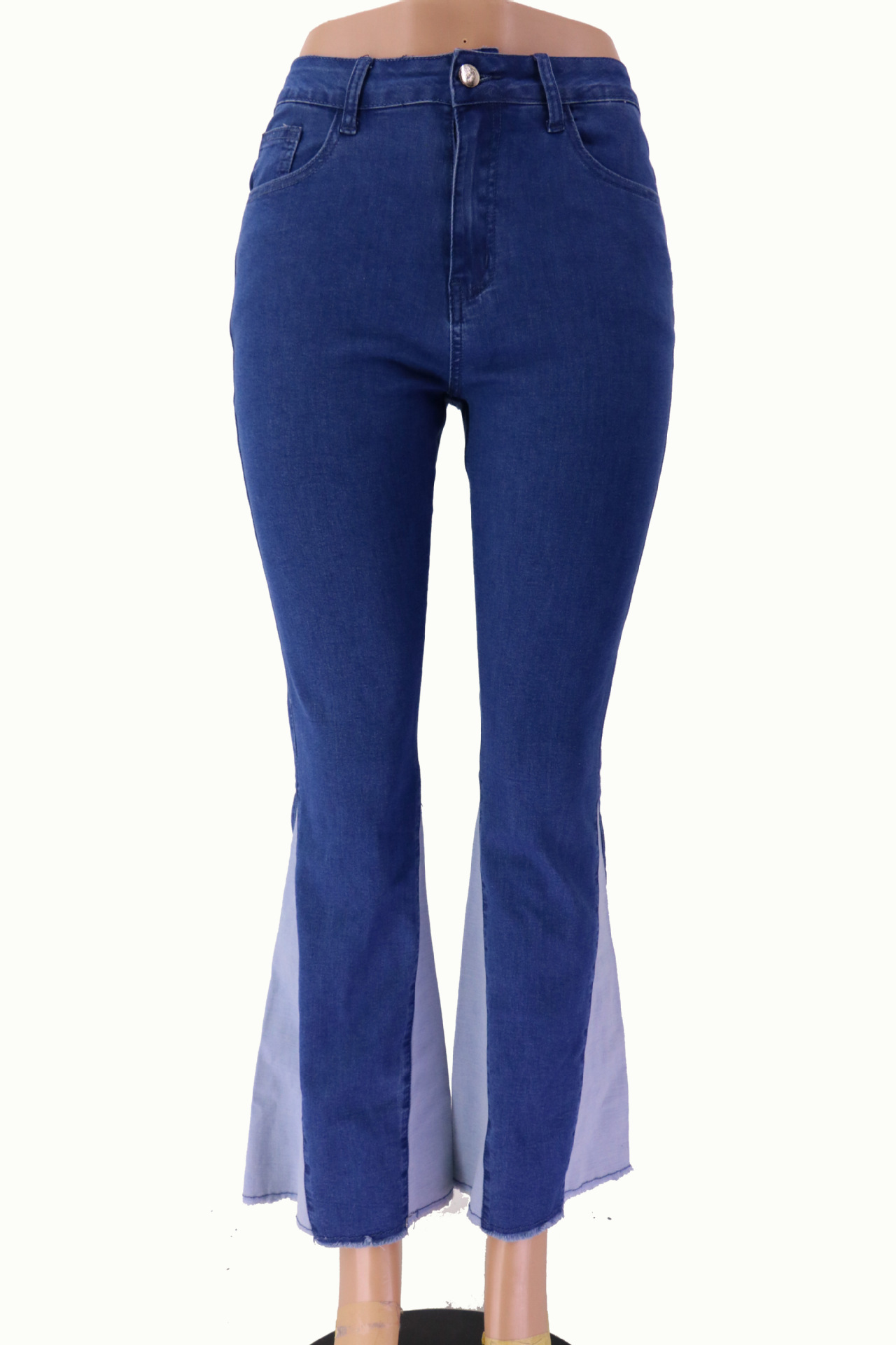 New Summer 2022 Elastic Wide Leg Combination Denim Jeans_voghion.com