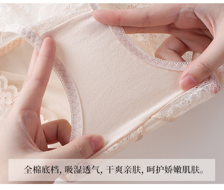 Sexy lace lace breathable and seamless women's briefs, semi-transparent mid-waist women's underwear manufacturer wholesale detail image 20