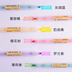 白雪PB-61馬卡龍速干熒光筆 直液式標記筆斧型筆頭莫蘭迪墨水筆