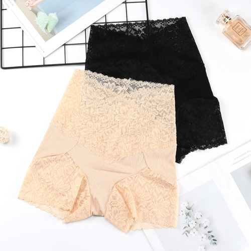 New high-waisted tummy-tightening waist safety pants without underwear for large size women anti-exposure lace can be worn outside leggings