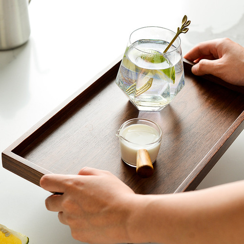 Wooden pallet wooden rectangular walnut solid wood hotel dinner plate tea tray baked pizza steak square plate