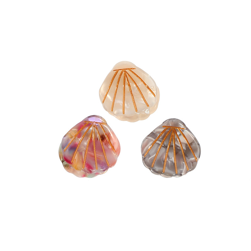 Hot-selling Acetate Beach Shell Simple Fashion Large Drawing Gold Line Hairpin display picture 6