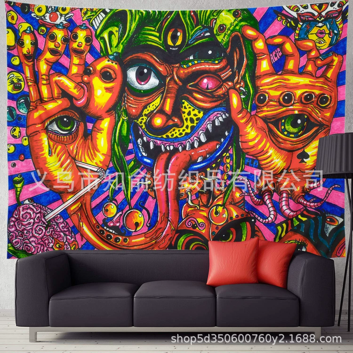 Multicoloured tapestry, boho style