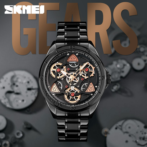 Creative Gear Rotating Quartz Men's Watch with Fashion Mechanical Style, Trendy and Stylish