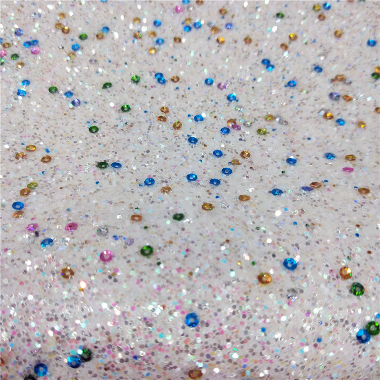 Manufactor Direct selling Twill 3MM Bump Sequins Glitter fashion Hairdressing Man-made PU Leather