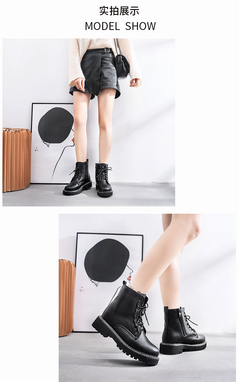 fashion plus velvet strapped short boots NSNL30439