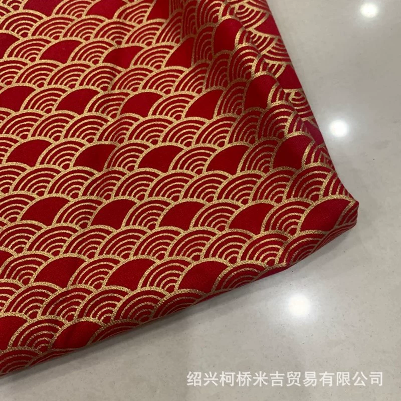 日系和风手工DIY布料日式和风印花面料烫金纯棉服装布料现货2色