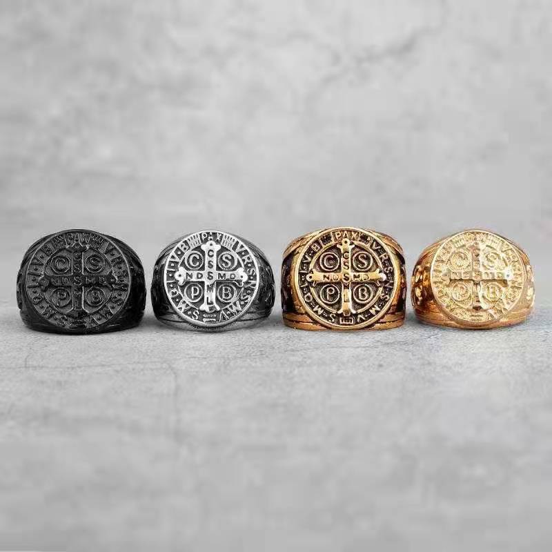 Punk Geometric Stainless Steel Plating Rings display picture 2