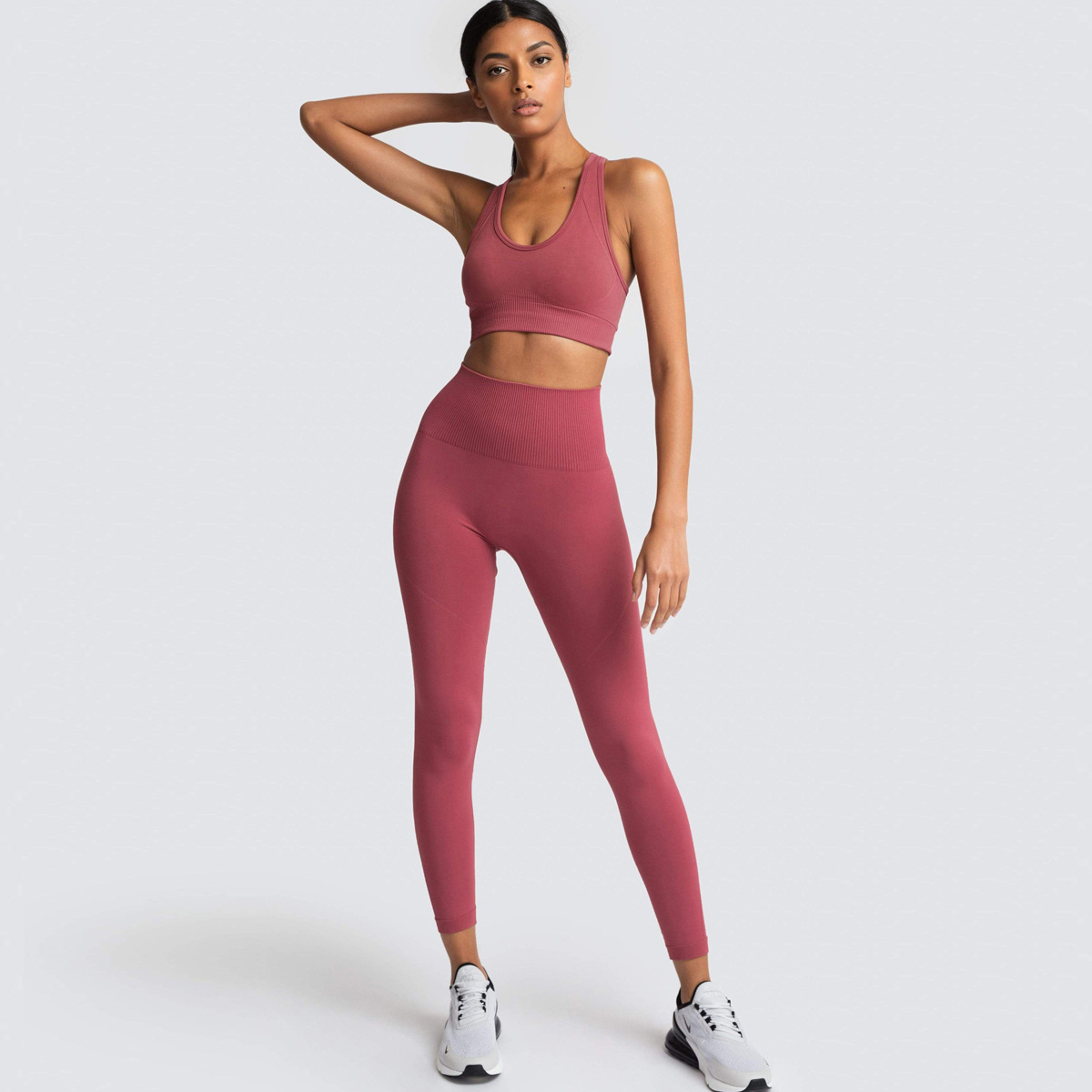 seamless knitted sports yoga suit NSLX8984