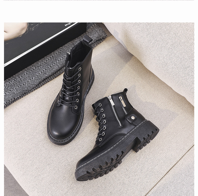 autumn and winter lace-up flat-bottom short boots  NSNL30457