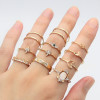 Set, retro ring, European style, suitable for import, wholesale