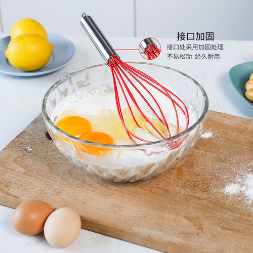 Baking tools egg beater stainless steel thick mixer semi-automatic egg beater manual mini silicone beater