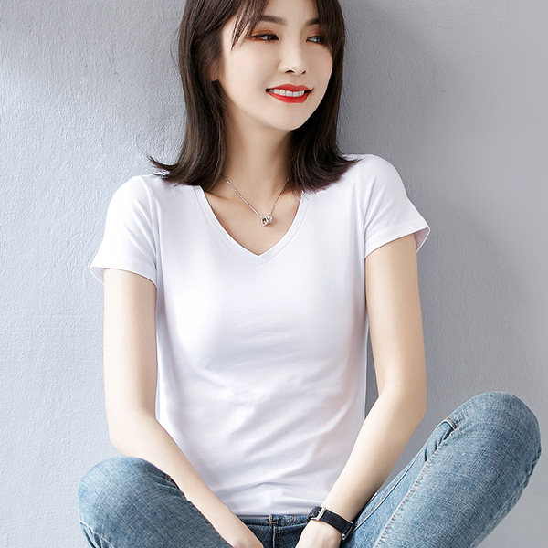Spring cotton sexy short T-shirt