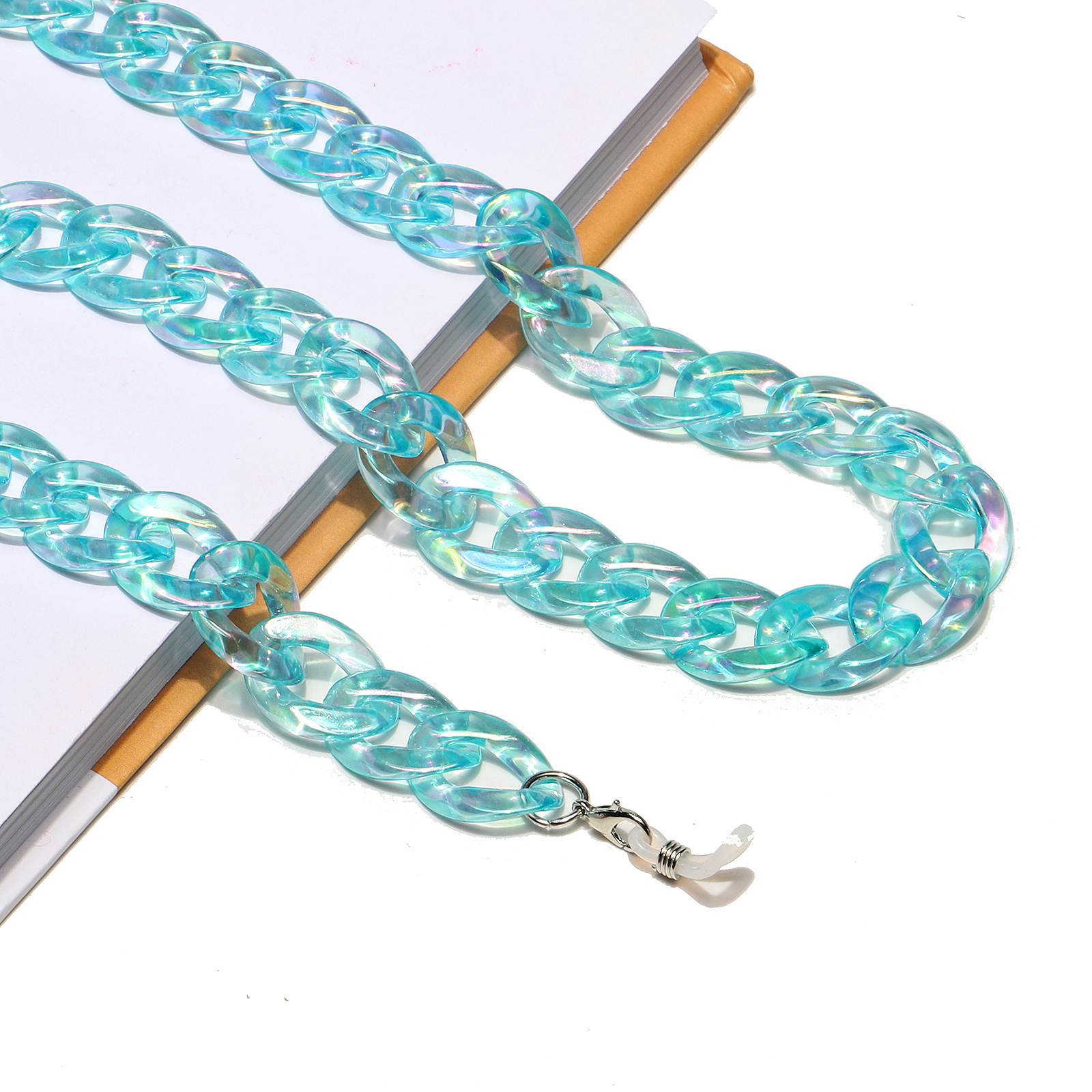 30g Weight Plastic Material White, Purple, Red, Cyan Color Acrylic Plastic Transparent Glasses Chain 4
