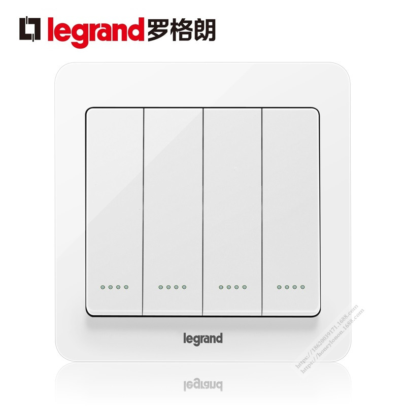 Legrand/罗格朗 逸典圆 四位双控带荧光开关V6C/34/2/3DY
