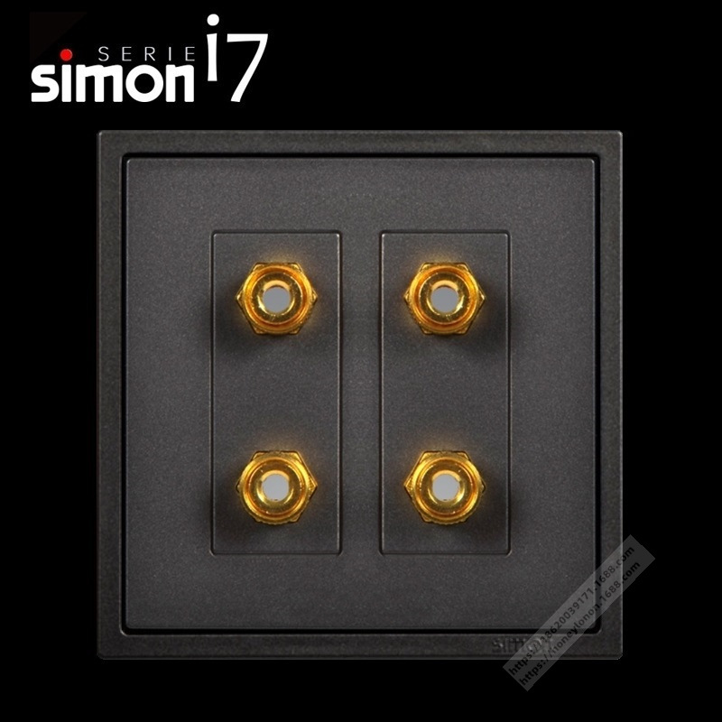 simon/西蒙 i7系列 二位四孔音箱插座(荧光灰)(含边框)705402-61