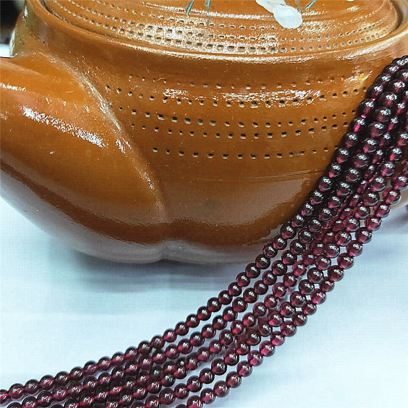Factory direct sales of natural 5A-grade garnet loose beads, wholesale of semi-finished purple-toothed black round beads, and jewelry matching beads detail image 7