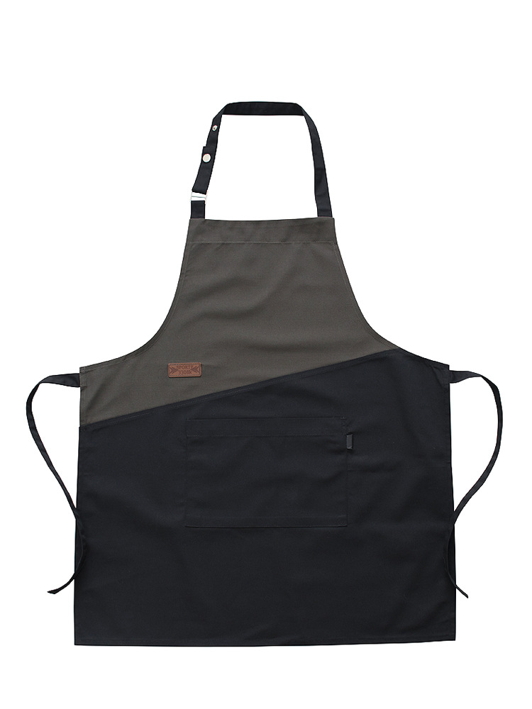 Delantal de la cocina del hogar camarero lona Ropa Trabajo moda hombres impermeable corte cintura Impresión logotipo personalizado
