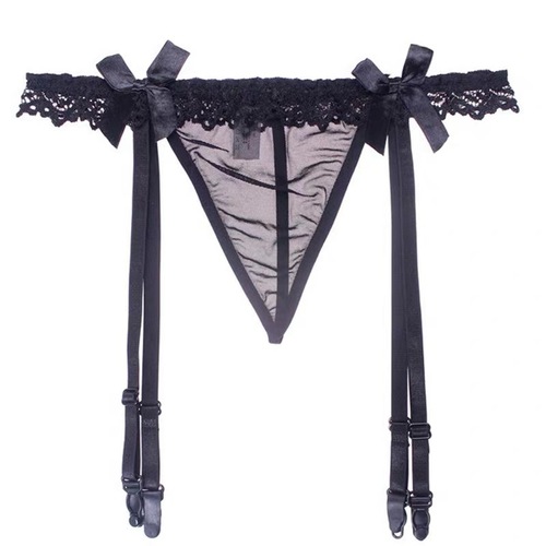 Lace Garter Belt with Plastic Hook from Overseas Originals, Sexy Mesh Transparent Garter Belt